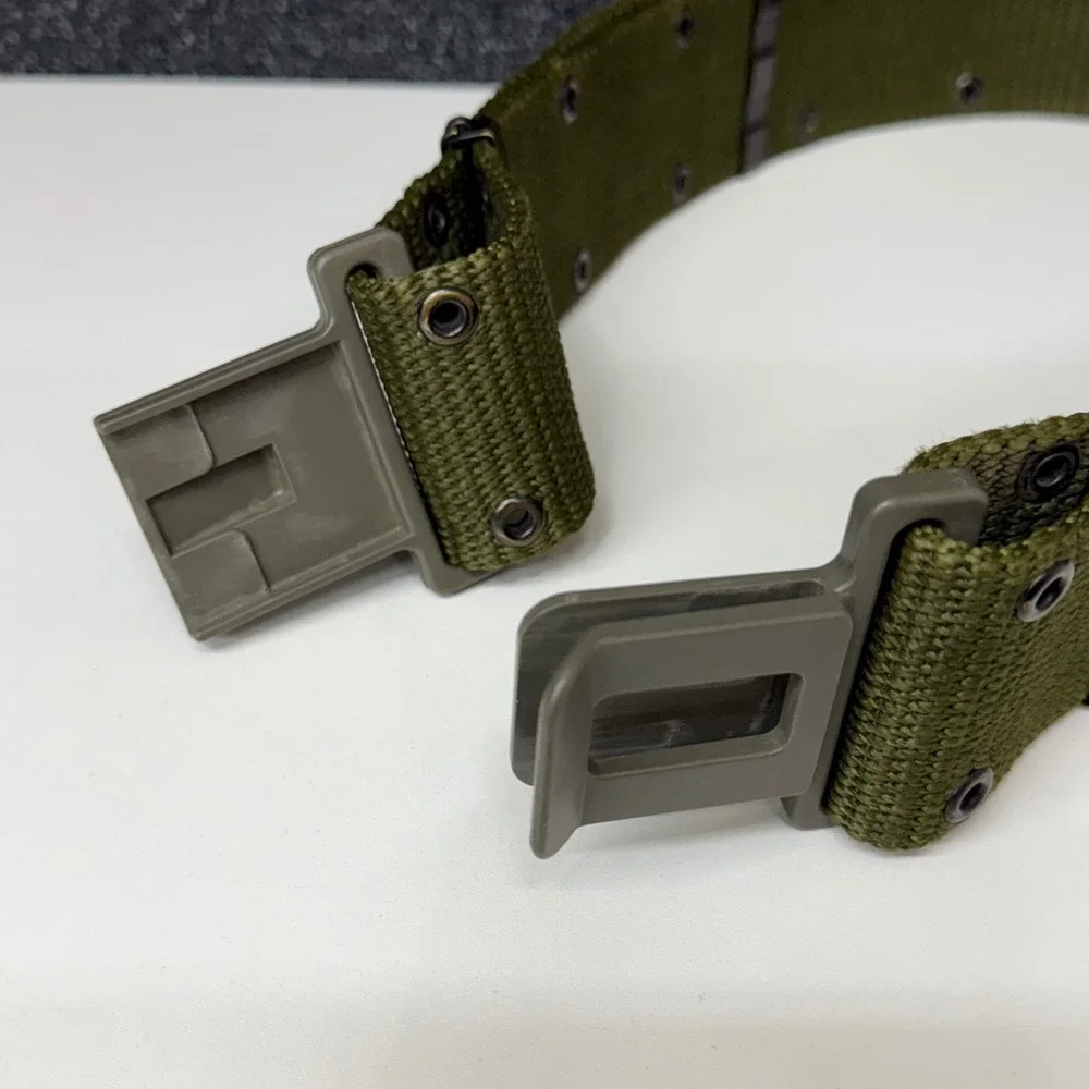 US Military LC-2 Nylon Web Pistol Belt Olive Drab Green Large ALICE Gear 80s Vtg